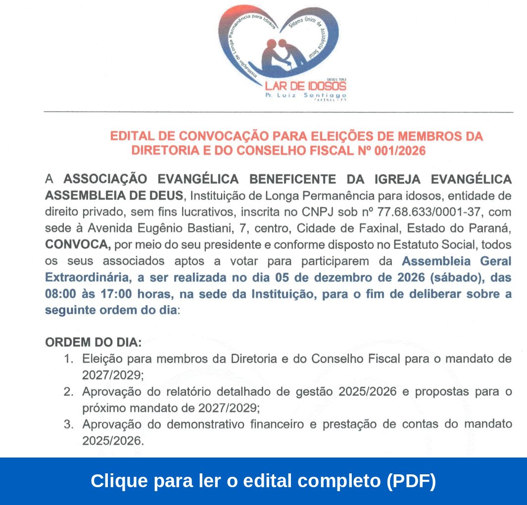 Edital de Convocação para Eleições da Diretoria e do Conselho Fiscal nº 001/2026